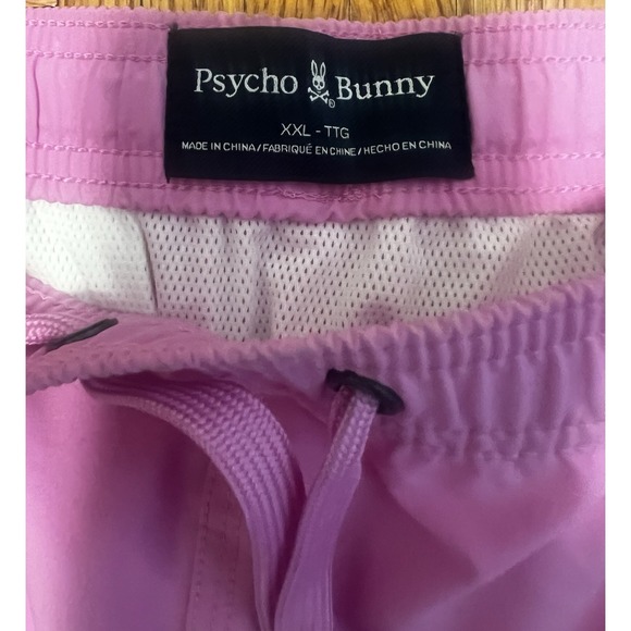 Psycho Bunny Men's Swim Trunks XXL Pink Bunny Logo Mesh Liner NWT - Picture 3 of 12